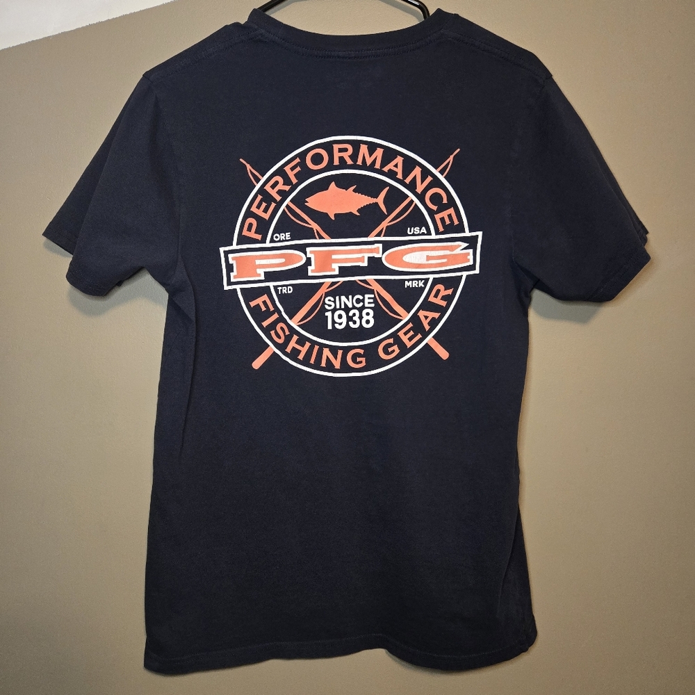 Columbia Men's PFG Performance Fishing Gear Tshirt Size Medium Fits Small Navy